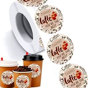 New! Thanks a latte your the best stickers! 50 count! 2 inch stickers!